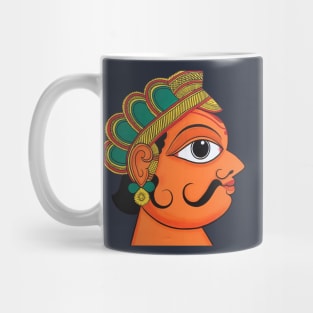 Man's face, face of man, male face, mustache face, king face, indian art Mug